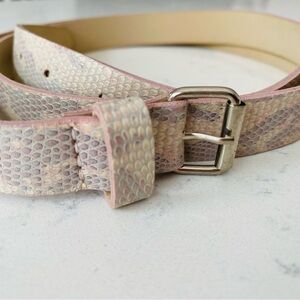Simons Cream, pink and grey slim belt